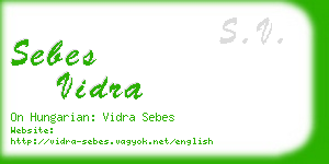sebes vidra business card